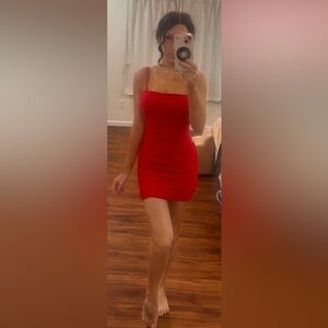Tiger Mist Red Slim Slip Mini Dress